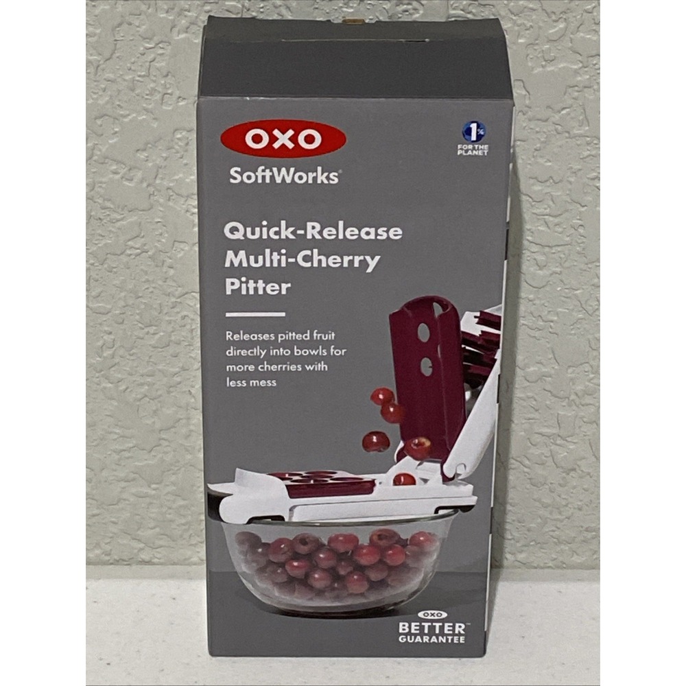 OXO SoftWorks Quick-Release Multi-Cherry Pitter Easy Use Remove Cherry Pits NEW